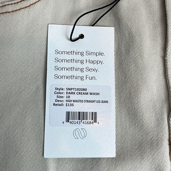 Something Navy - Cream Colored Jeans - Size 10 - Picture 6 of 7